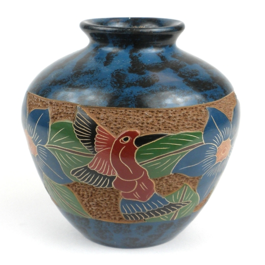 Handmade 5-inch Tall Vase - Bird Design